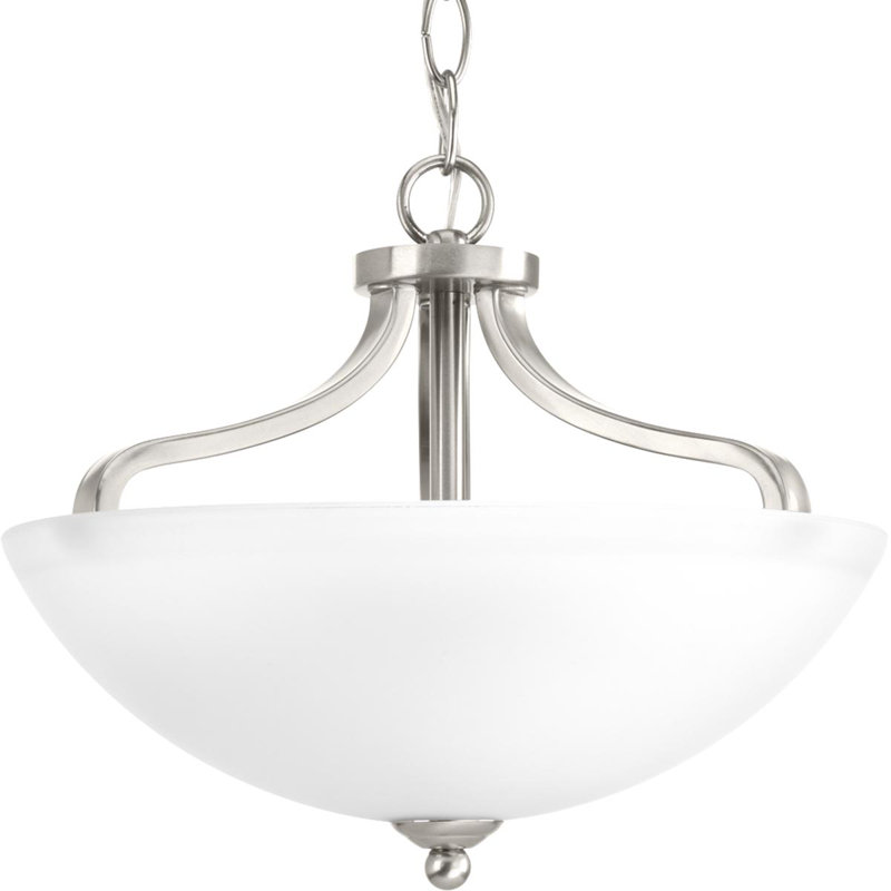 Van Reipen Glass Semi Flush Mount, Brushed Nickel