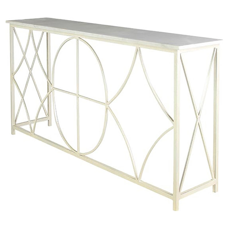 Naples 72'' Console Table, Carrera Marble