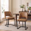 Ensemble de 2 chaises d'appoint rembourrées modernes en similicuir avec cadre en métal pour la cuisine et la salle à manger, ensemble de 2-1949216803