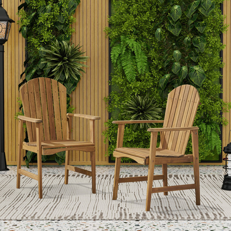 Chaises de salle à manger d'extérieur Adirondack, Naturel