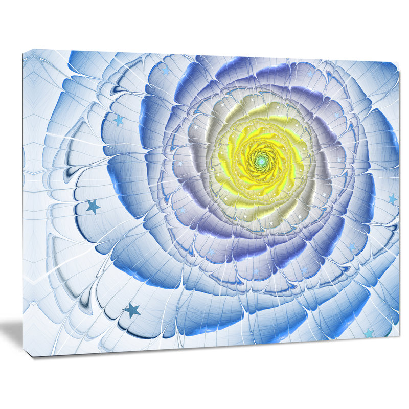 «Blue Yellow Fractal Flower», impression sur toile tendue, H 8 po x l 12 po x P 1 po