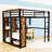 Metal Loft Bed with Wardrobe and Desk-96822141-96822137