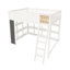 Grand lit mezzanine en bois avec lumières DEL, panneau noir, tablettes et garde-corps, blanc-1693615426-1693615427