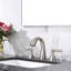 Robinet de lavabo de salle de bain à deux poignées à 3 trous avec ensemble de drain (nickel brossé)-121292240
