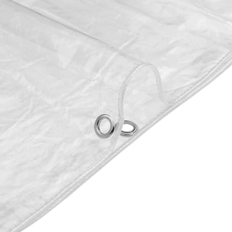 Vidaxl Clear Tarpaulin With Eyelets 9.8X26.2' PVC, White