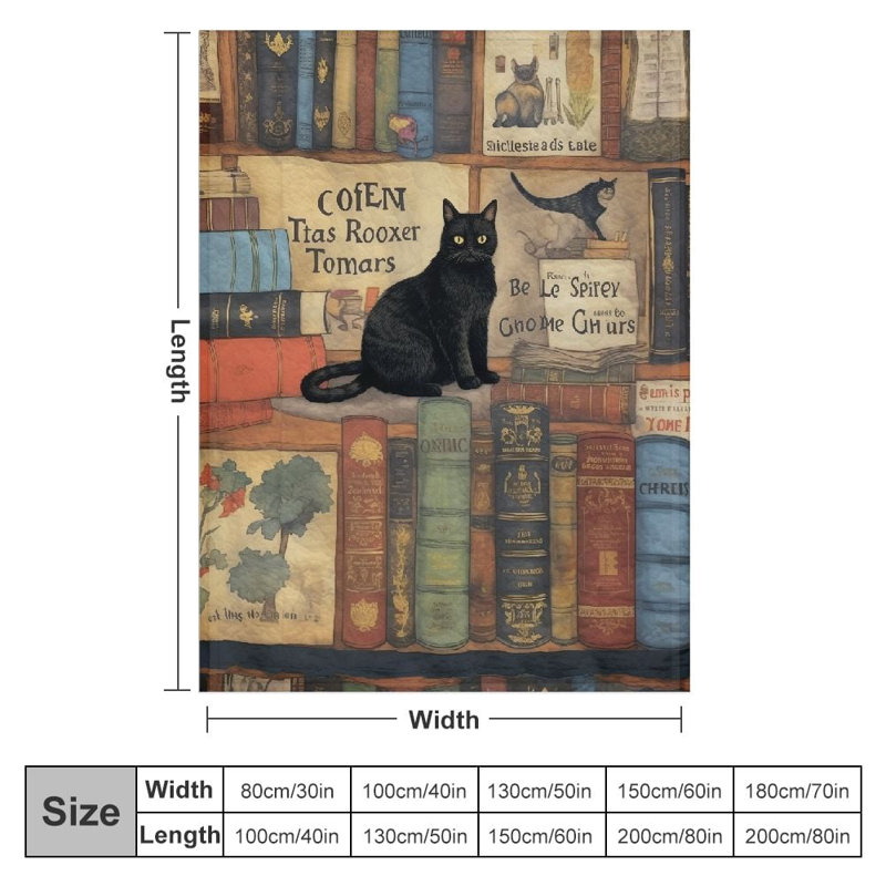 Jeté de chat pour amoureux des chats, couverture de lecture de livre de cadeaux pour chat noir, couverture de chat en flanelle douce pour femmes hommes 60 * 80 pouces
