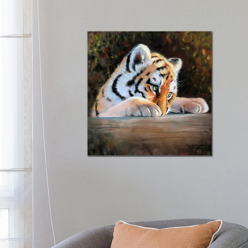 Tiger Cub Face by Pip McGarry - Wrapped Canvas Gallery-Wrapped Canvas Giclée, 66.04 cm H x 66.04 cm W x 1.91 cm D