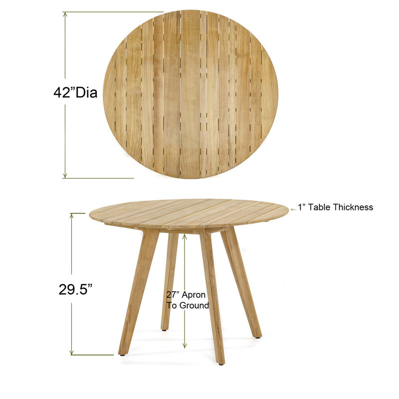 Outdoor Round Teak Dining Table