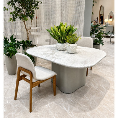 Fiona Organic Dining Table with Marble top