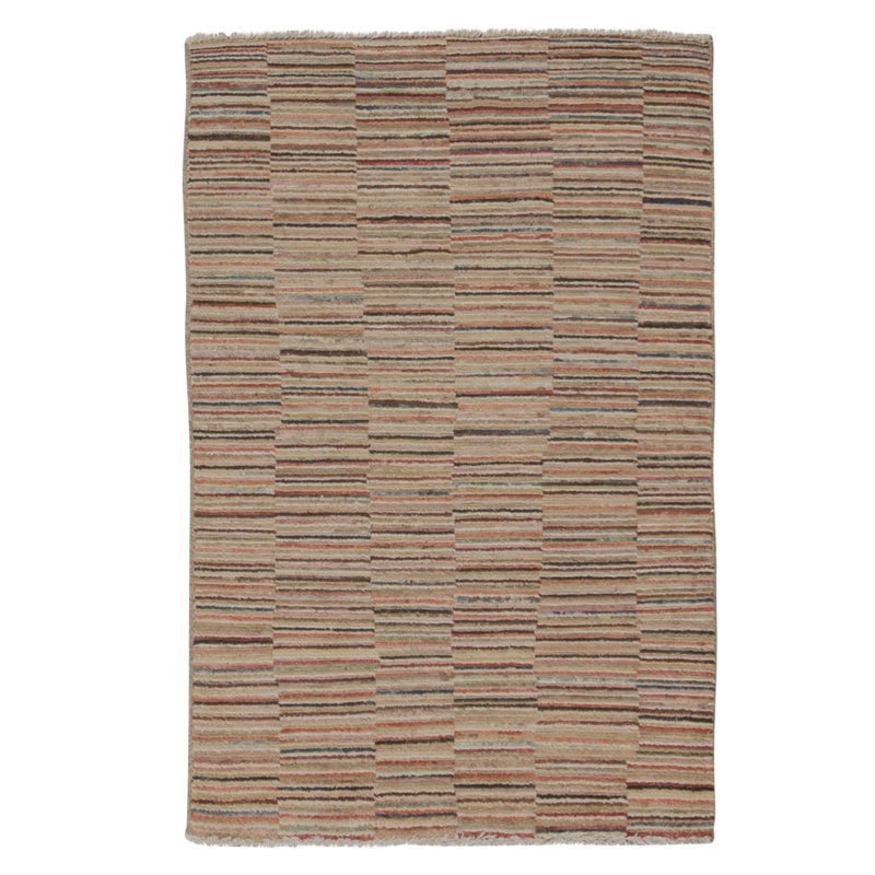 Hand Knotted Wool Area Rug in Multi