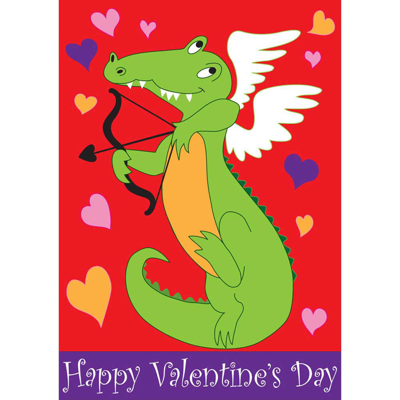 Polyester Cesear House drapeau alligator Cupidon polyester 29 x 42, H 42 po x l 29 po 
