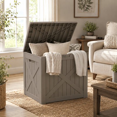 Coffre de terrasse en résine résistante aux intempéries, 56 cm de profondeur x 43 cm de largeur