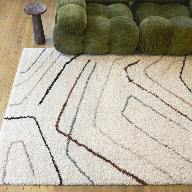 Tapis crème Rackley, Rectangle 7 pi 10,5 po x 10 pi 0,1 po