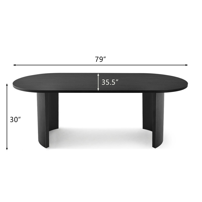 Audna 79" Oval Dining Table, Black