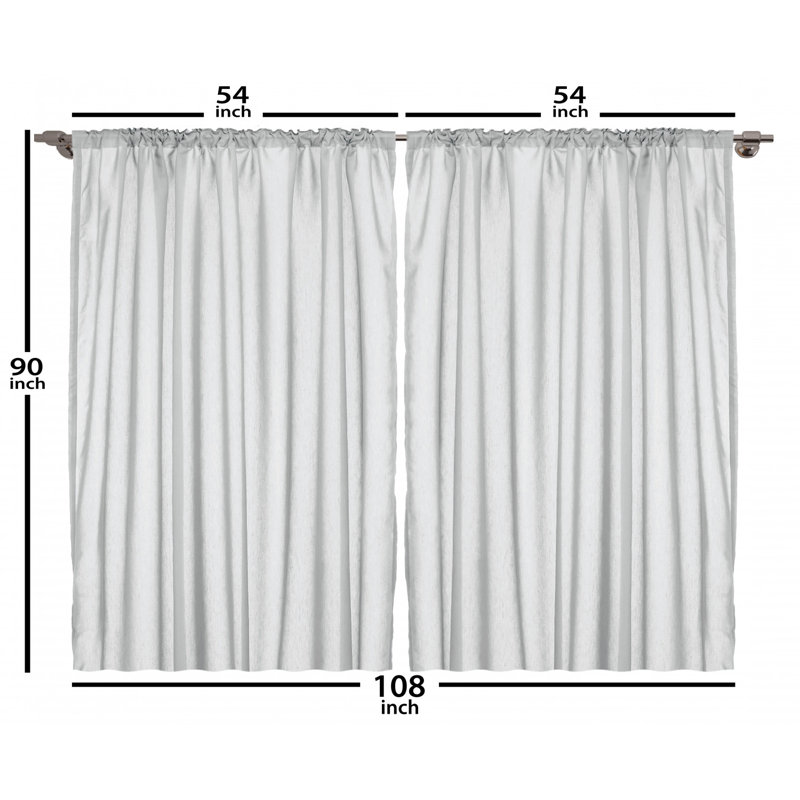 Guitar Decor Graphic Print Semi-Sheer Rod Pocket Curtain Panels, 54" W x 90" L