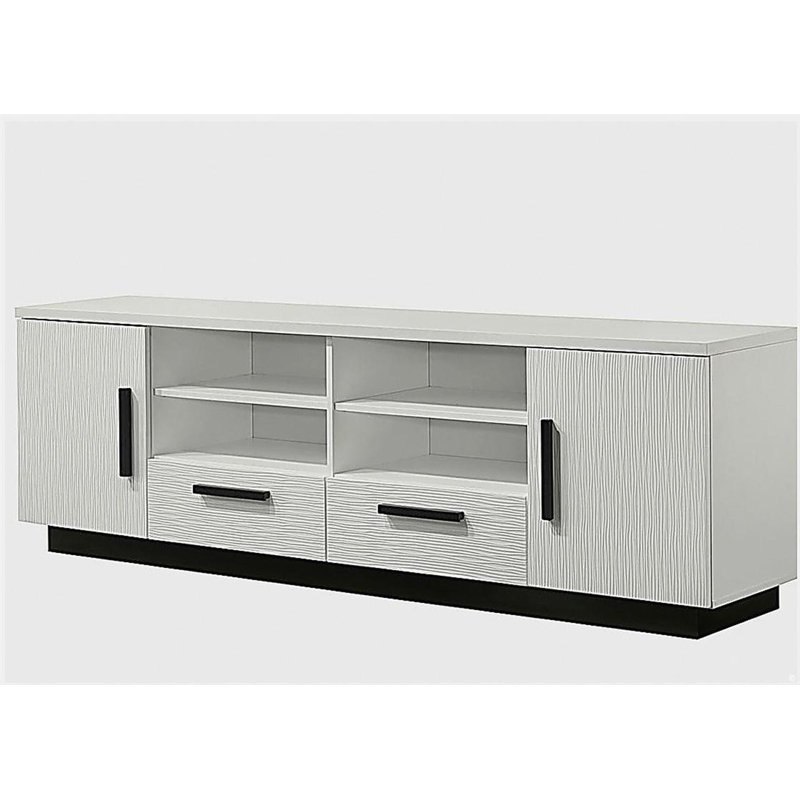 Reine 70.5"W White Finish TV Stand with Drawers