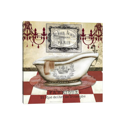 " Red French Bath II " by Tre Sorelle Studios