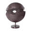 Sculpture ronde Berken en fonte d'aluminium à finition bronze