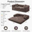 Canapé-lit 64,7 po en velours côtelé désossé, canapé futon modulaire, canapé en mousse à compression avec 2 coussins, aucun assemblage requis-1369500020-1374894628