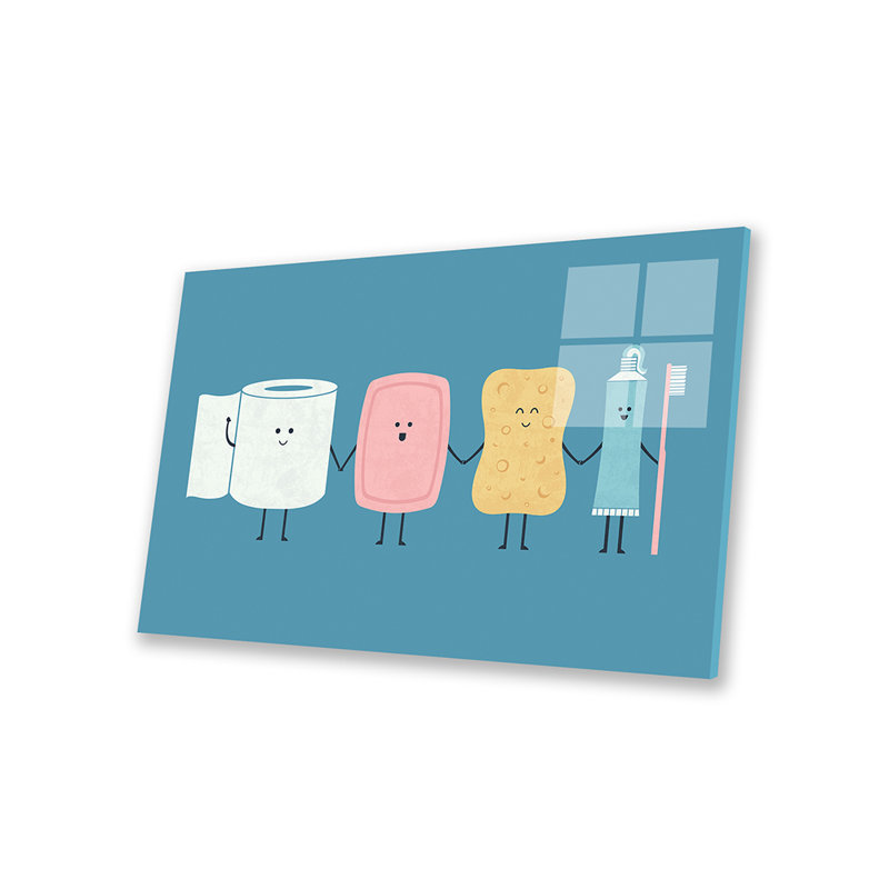 «The Bathroom Gang», reproduction sur verre acrylique, H 16 po x l 24 po x P 0,25 po