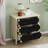 3 Drawer Buffet Sideboard With Adjustable Shelves, Storage Cabinet With Hand-Woven Rope Decorated Drawers For Living Room Kitchen Entryway