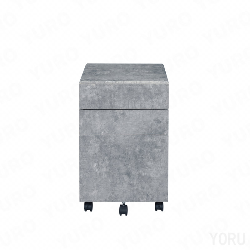 Classeur, industriel, faux béton pour bureau - argent