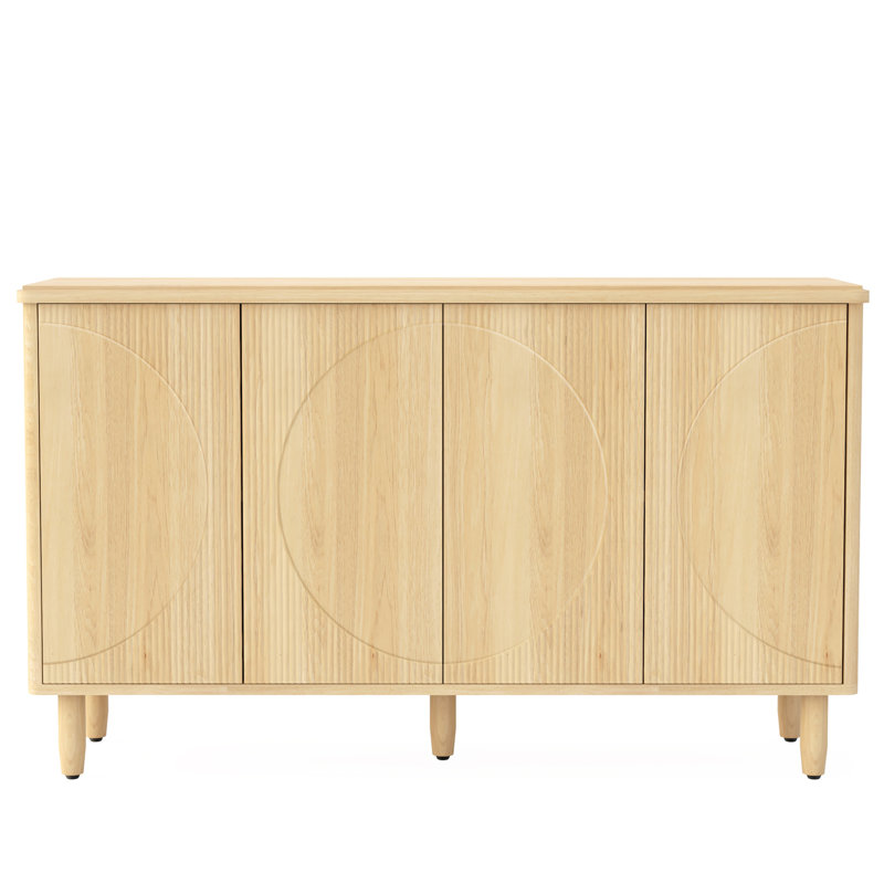 59.74" Modern Walnut Buffet Sideboard Cabinet With Storage, Walnut