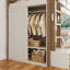 Lit simple superposé simple / simple / simple TG avec 4 tiroirs de rangement, lit superposé en bois massif avec garde-robe intégrée et garde-corps pleine longueur, sans sommier, beige et naturel