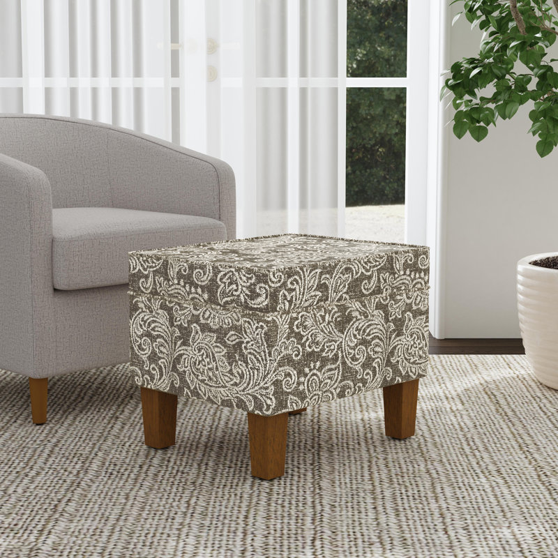 Gorton Medium Storage Ottoman, Brown Jacobean