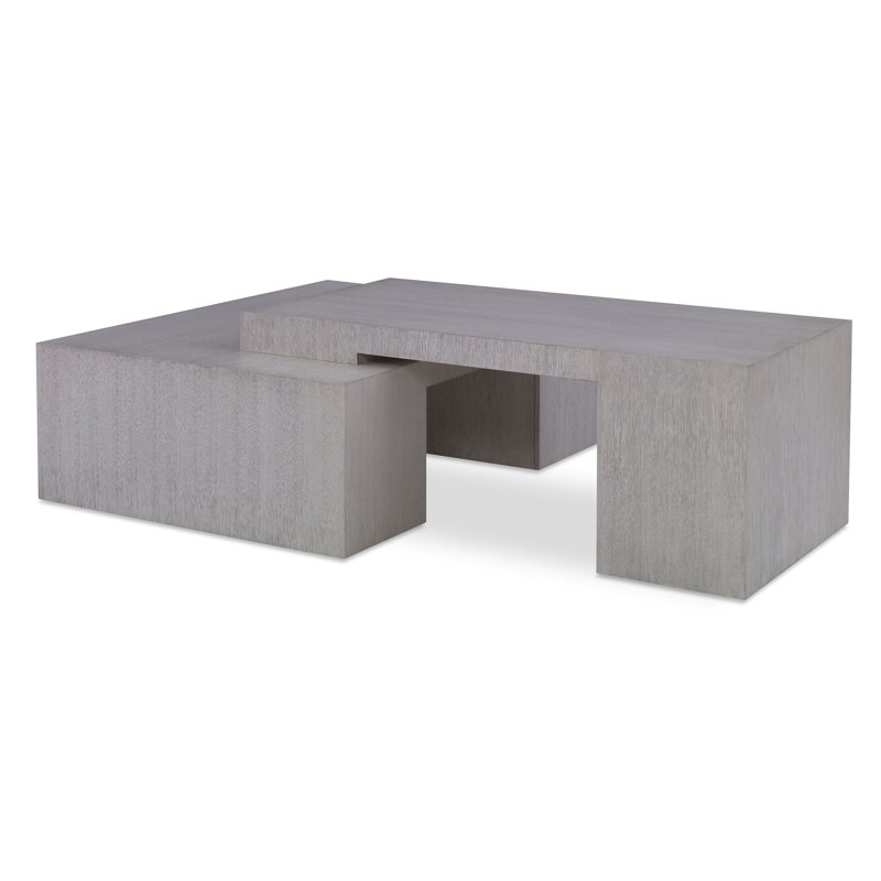Gray Mahogany and Oak Interlocking Coffee Table