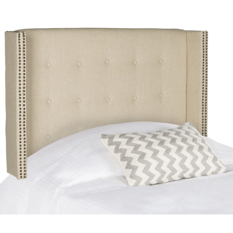 Burch Upholstered Headboard, Twin, Linen Hemp