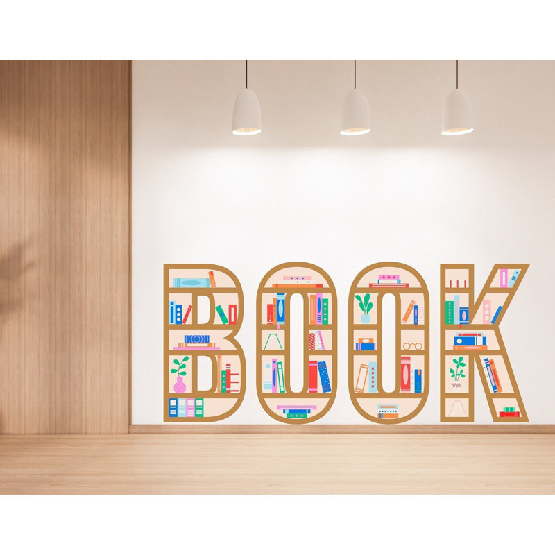 Bibliothèque bibliothèque, art mural, livres, décorations murales, étagères à livres, H 11 po x l 24 po