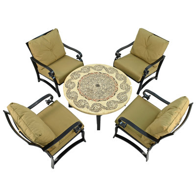 Avignon 110cm COFFEE Table with 4 WINDSOR DELUXE LOUNGE Chair