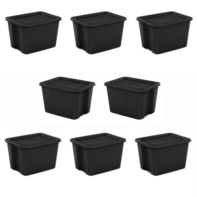 18 Gallon Tote Box Plastic Adult, Set of 8