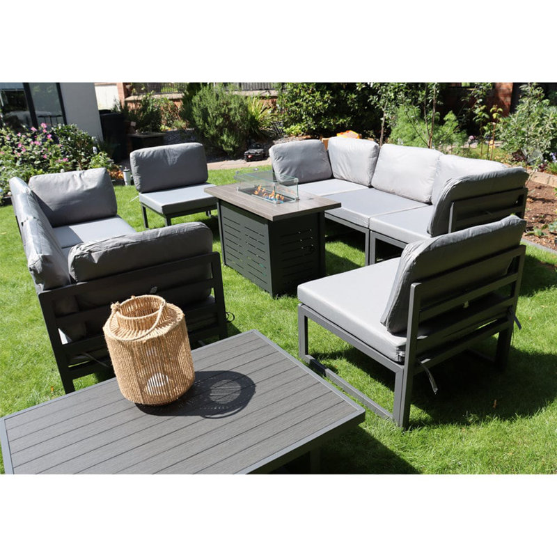 Rectangle Steel Natural Gas Smokeless Fire Pit Table