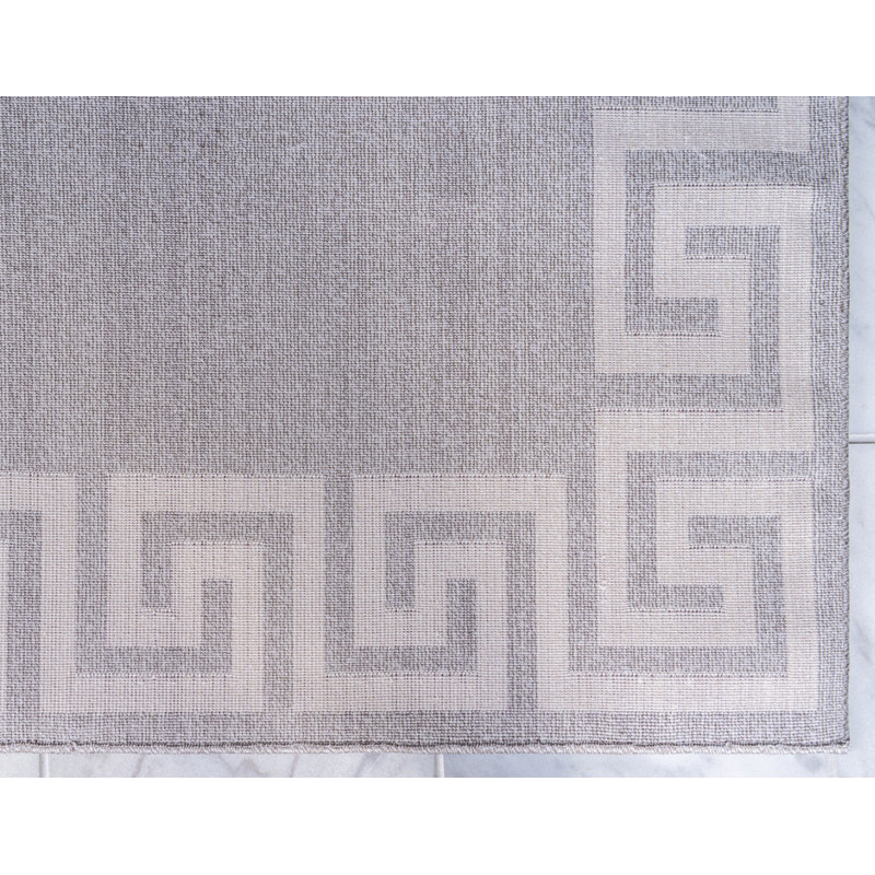Tapis gris foncé / ivoire Balabak, Carré 7 pi 10 po