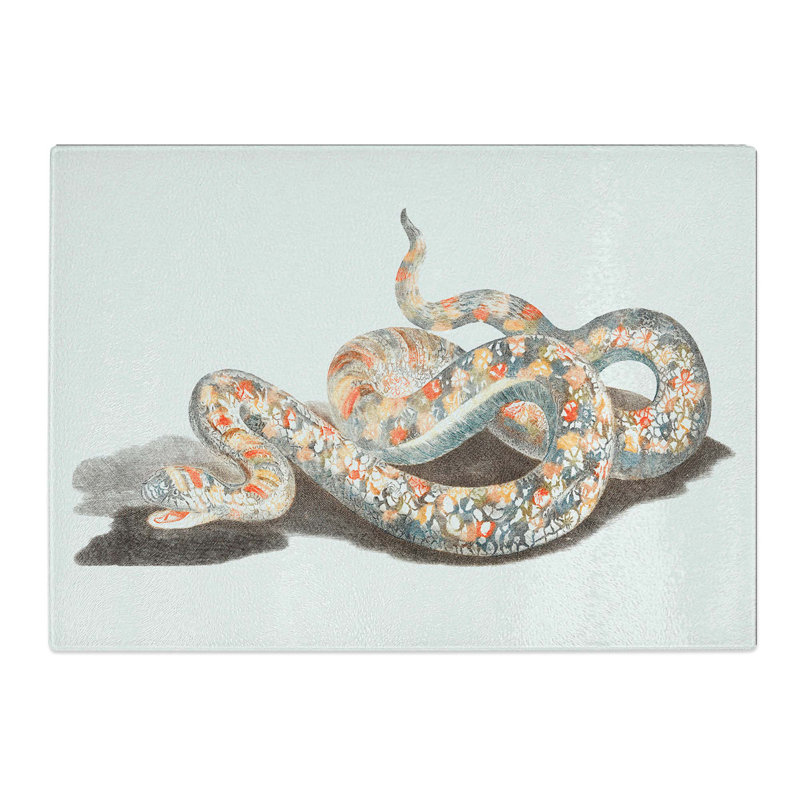 Tempered Glass a Snake Chopping Board, 28.5 cm W x 20 cm L