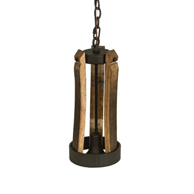 Luminaire suspendu géométrique 1 lumière Barrel Stave