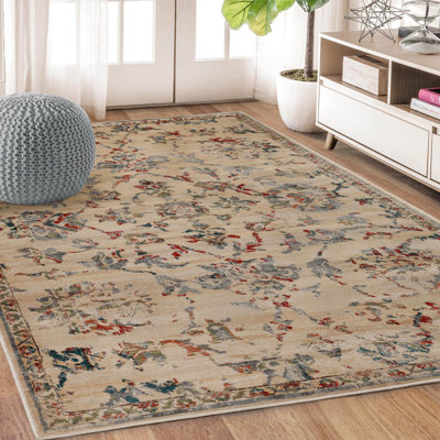 Tapis d'intérieur / extérieur 100% polypropylène 4 pi x 6 pi Modern Farmhouse