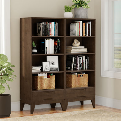 Harper 24W 4 Shelf Bookcase With Drawer (Set Of 2)