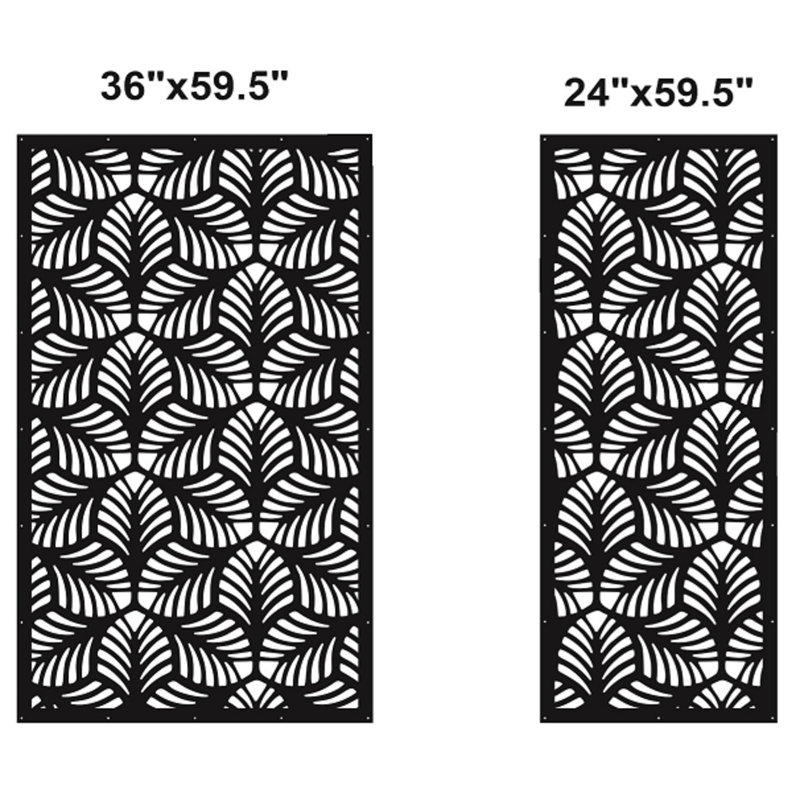 Leaves Aluminum Laser-Cut Privacy Screen Panel  – Powder-Coated Outdoor Metal Wall Art, Decorative Garden Fence Privacy Divider