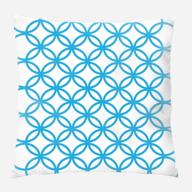 Coussin décoratif arrière-plan, Blanc / bleu
