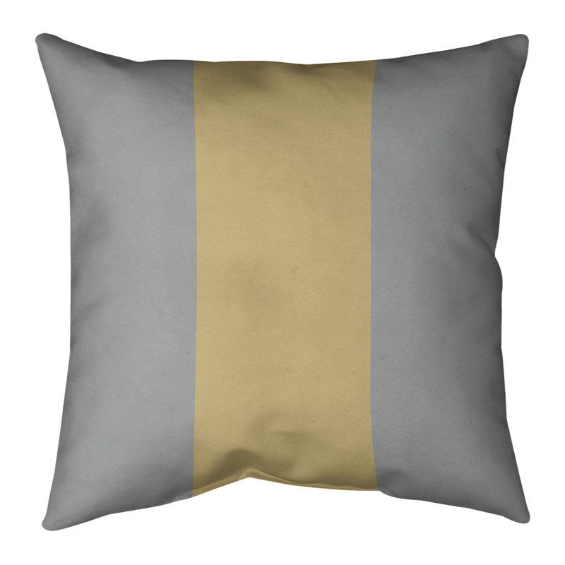 Coussin en suède Colorado, 26 po x 26 po, Gris / doré / gris