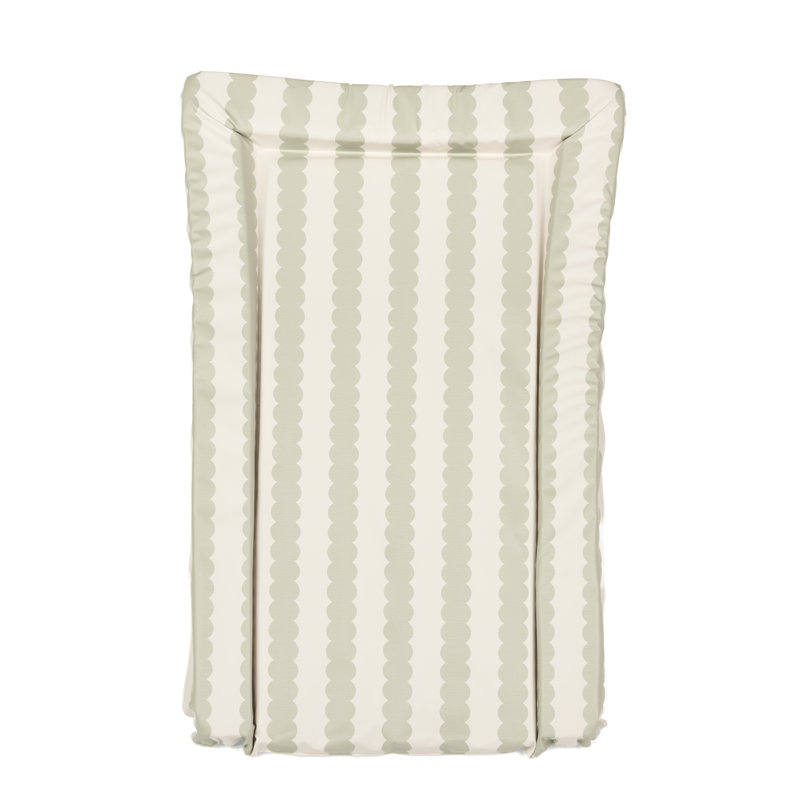Changing Mat - Sage Scallop Stripe, Green