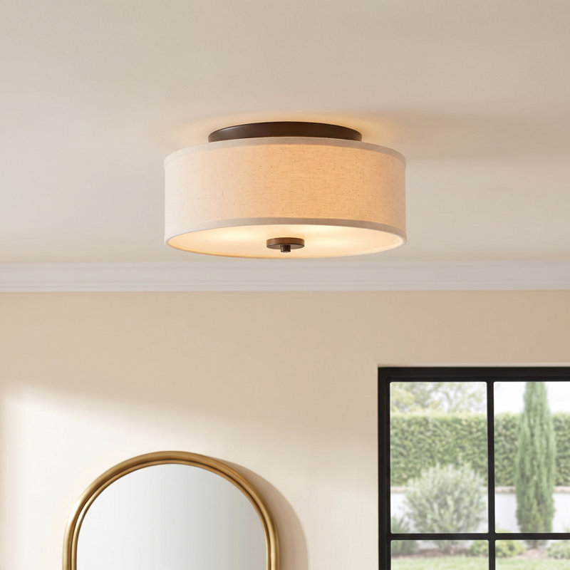 Chantey Linen Flush Mount, Antique Bronze