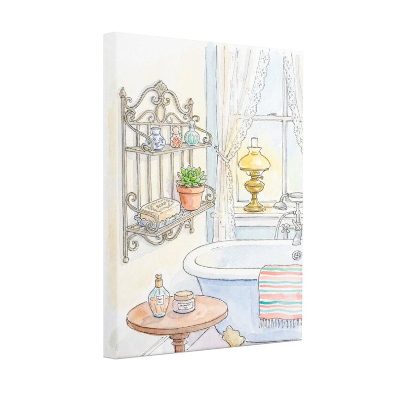 Scène de salle de bain avec baignoire et tablette Bath & Laundry, H 30 po x l 20 po