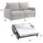 Canapé-lit Andy en chenille beige avec matelas en mousse à mémoire de forme et canapé-lit convertible