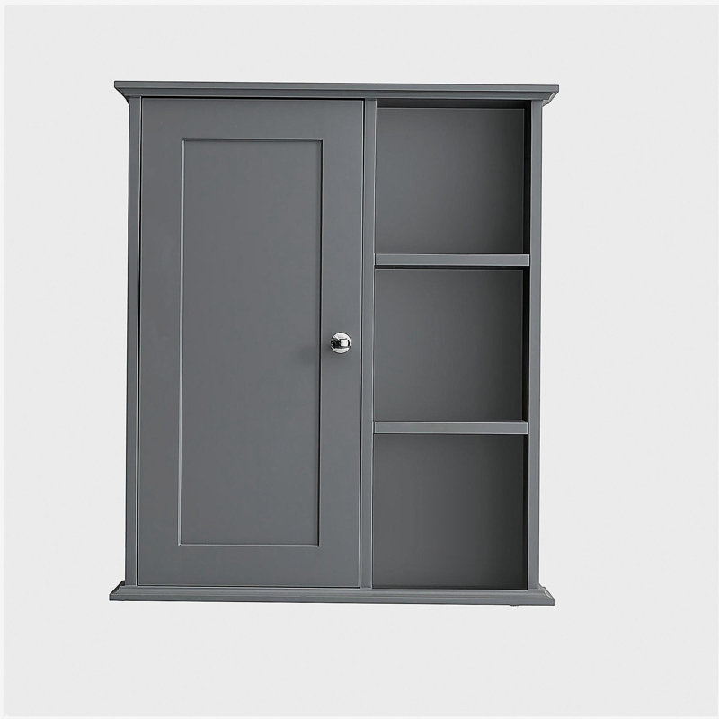Armoire murale de salle de bain 23,6 po, Gris