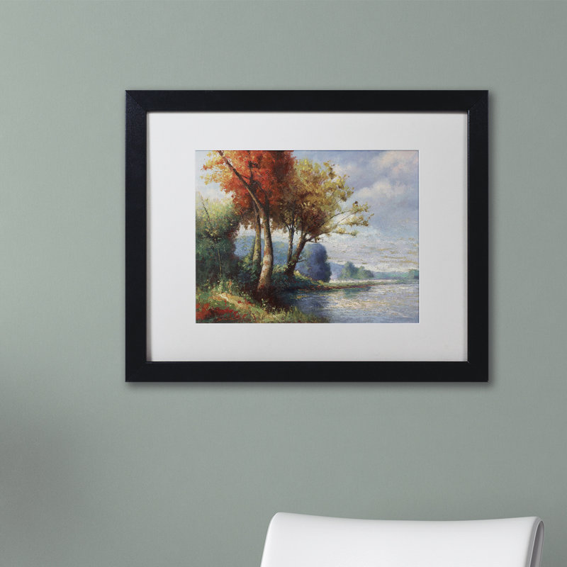 Corot Tribute by Daniel Moises - Single Picture Frame Print on Canvas, 16" H x 20" W x 0.5" D, White, Black Frame