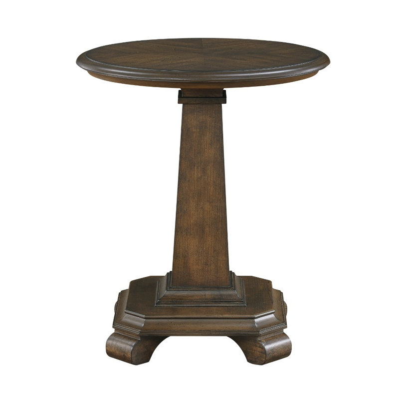 Table de bout à piédestal ronde Classic Classic - meubles de salon en bois durable, 1pc